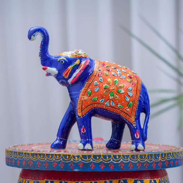 Hand-Painted Meenakari Elephant Pair – Pray Craft
