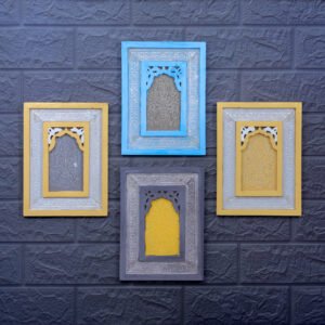 Handcrafted Wooden Wall Frame – Floral Jharokha Design