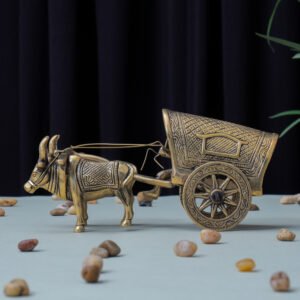 Vintage Brass Bullock Cart Showpiece