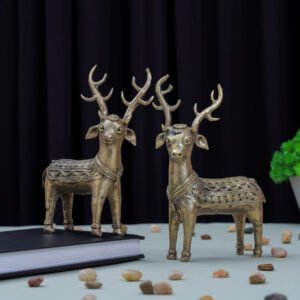 Dhokra Art Brass Deer Pair – Handcrafted Tribal Décor
